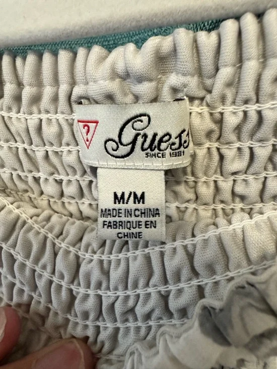 Guess Black and White Floral High-Low Strapless Dress - Picture 2 of 8